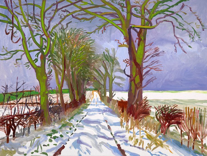 david-hockney-winter-tunnel-with-snow-march-2006